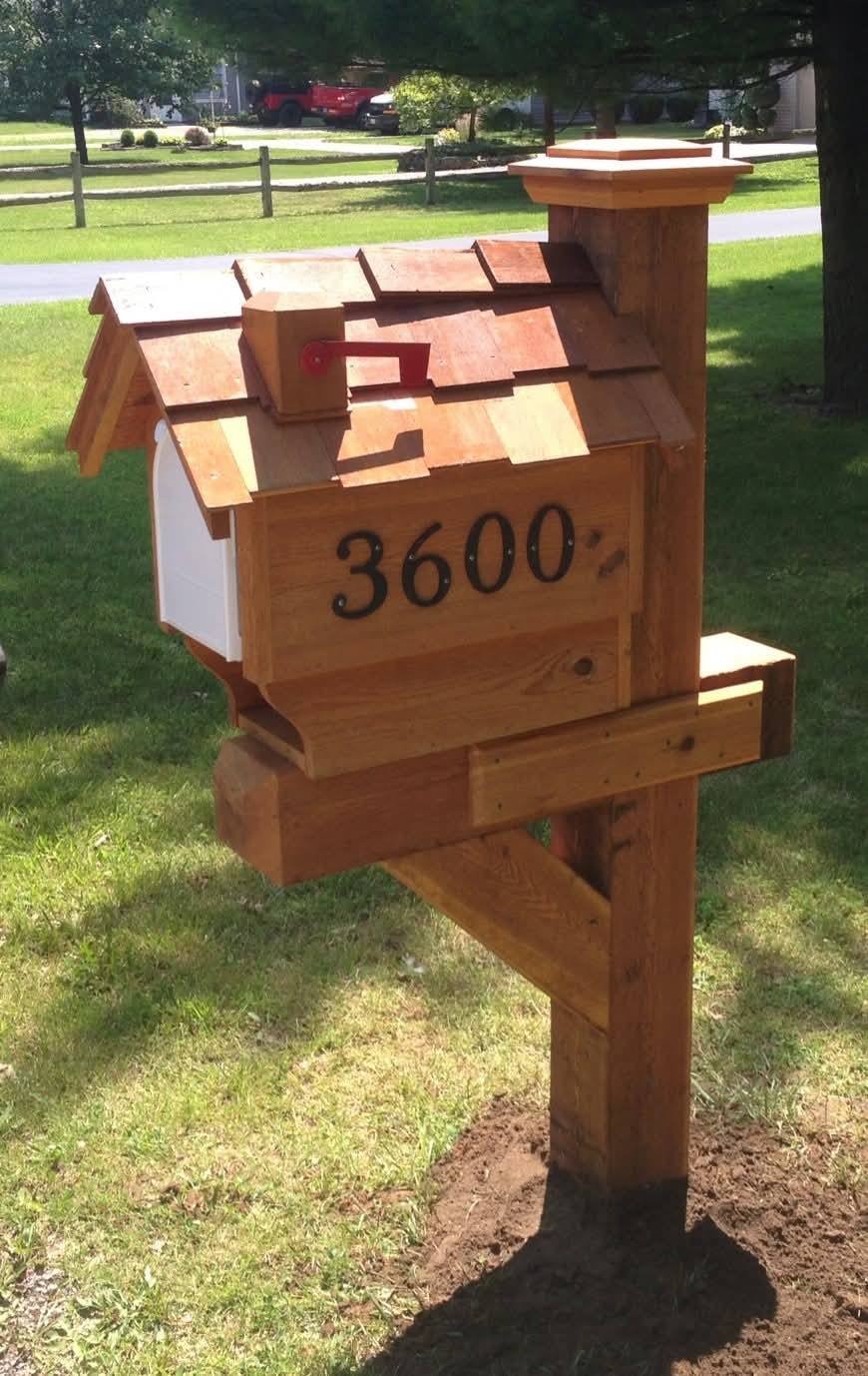 Cedar mailbox photo